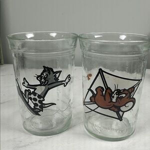 Vintage Welch's Tom and Jerry Jelly Jar Glasses From the 1990s.